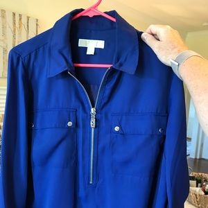 Michael Kors zip up blouse (royal blue)